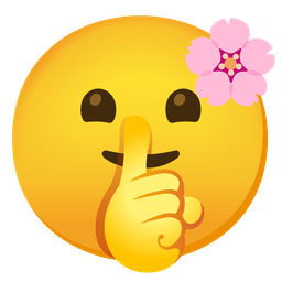 cherry blossom and shushing face