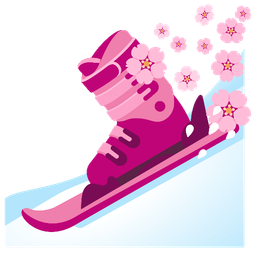 cherry blossom and skis