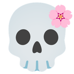 cherry blossom and skull