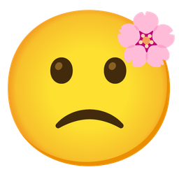cherry blossom and slightly frowning face