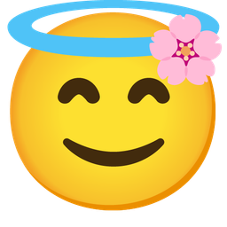 Cherry blossom and Smiling face with halo