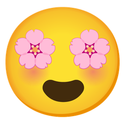 Cherry blossom and Smiling face with heart-eyes
