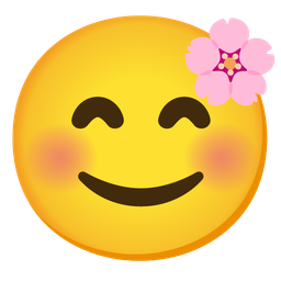 Cherry blossom and Smiling face with smiling eyes