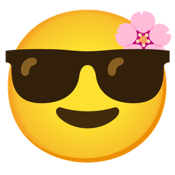 cherry blossom and smiling face with sunglasses