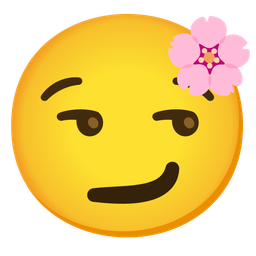 cherry blossom and smirking face