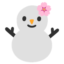 cherry blossom and snowman without snow