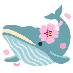 cherry blossom and spouting whale