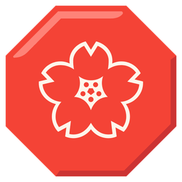 cherry blossom and stop sign