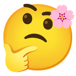 cherry blossom and thinking face