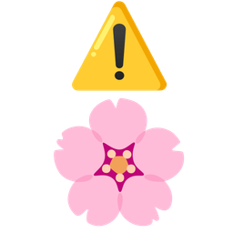 cherry blossom and warning