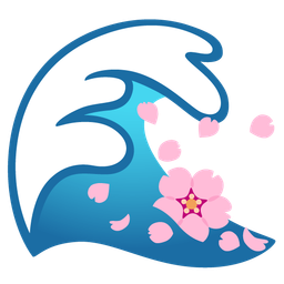 cherry blossom and water wave