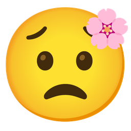 cherry blossom and worried face