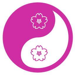 cherry blossom and yin yang