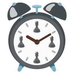 chess pawn and alarm clock
