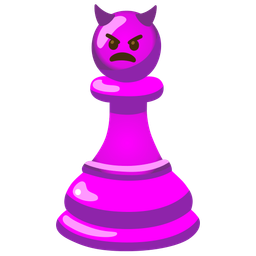 chess pawn and angry face with horns