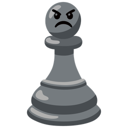 chess pawn and angry face