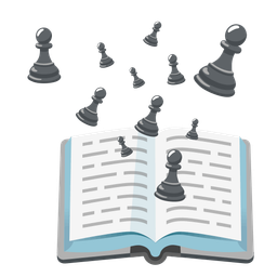 chess pawn and books