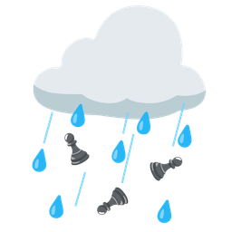 chess pawn and cloud with rain