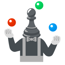 chess pawn and clown face