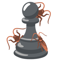 chess pawn and cockroach