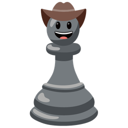 chess pawn and cowboy hat face
