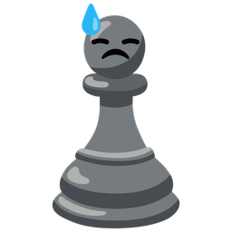 chess pawn and downcast face with sweat