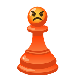 chess pawn and enraged face