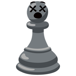 chess pawn and face with crossed-out eyes