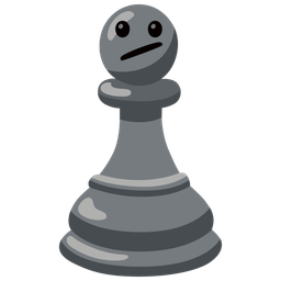 chess pawn and face with diagonal mouth