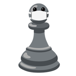 chess pawn and face with medical mask