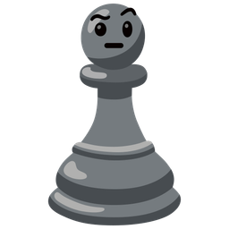 chess pawn and face with raised eyebrow