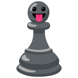 Chess pawn and Face with tongue