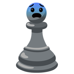 chess pawn and fearful face