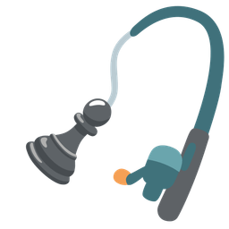 chess pawn and fishing pole