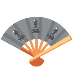 chess pawn and folding hand fan
