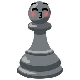 Chess pawn and Kissing face with closed eyes