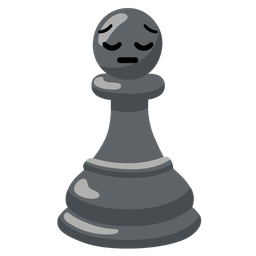 chess pawn and pensive face
