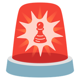 chess pawn and police car light