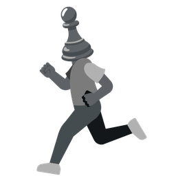 chess pawn and running shoe