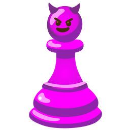 chess pawn and smiling face with horns