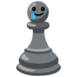 Chess pawn and Smiling face with tear