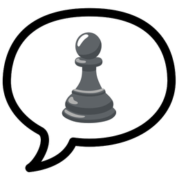 chess pawn and speech balloon