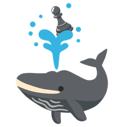 chess pawn and spouting whale