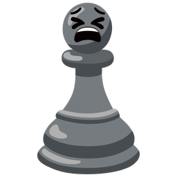 chess pawn and tired face