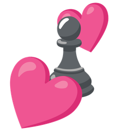 chess pawn and two hearts