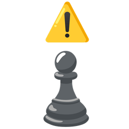 chess pawn and warning