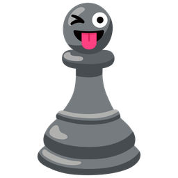 Chess pawn and Winking face with tongue