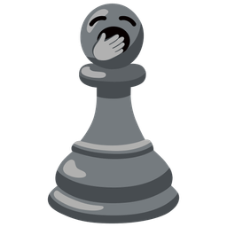 chess pawn and yawning face