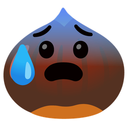 chestnut and anxious face with sweat