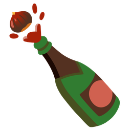 chestnut and bottle with popping cork